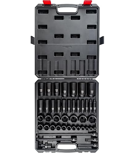 SUNEX TOOLS 4693 3/4-Inch Drive Metric Deep Impact Socket Set, 26